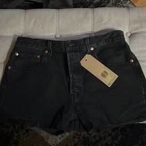 Black Levi’s 501 High Waisted Jean Shorts